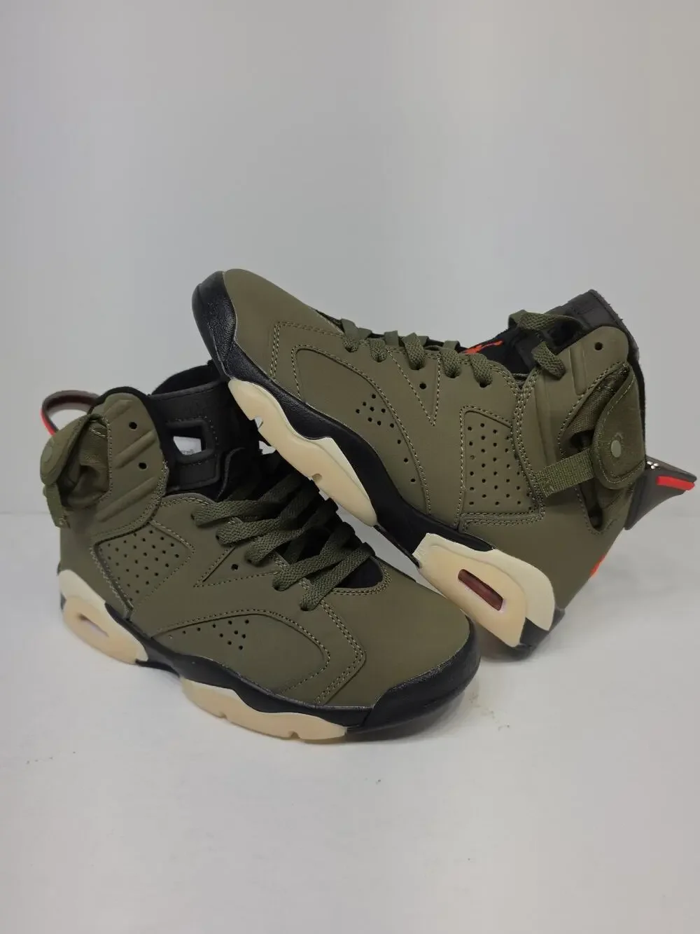 Jordan Air Jordan 6 Retro x Travis Scott Olive High Top Sneakers CN1084-200 Sz 7